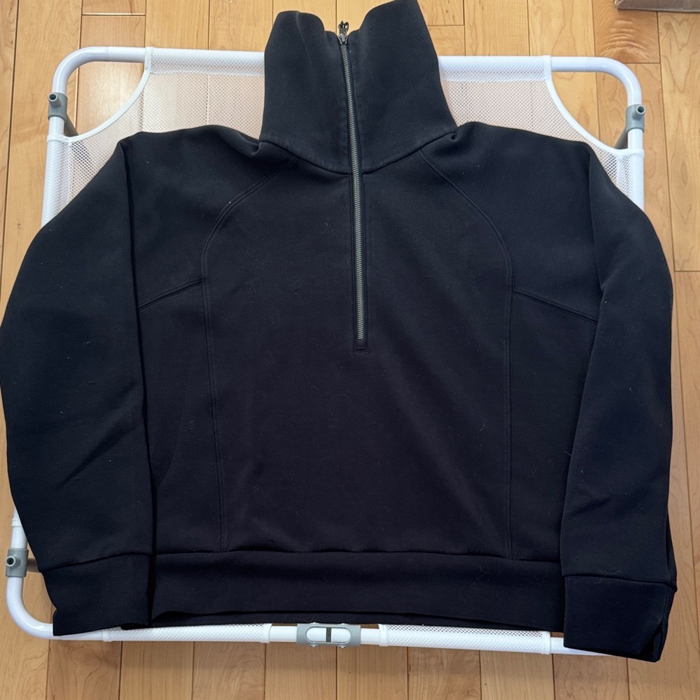 SPANX AirEssenials Women's Black Half-Zip Sweatshirt